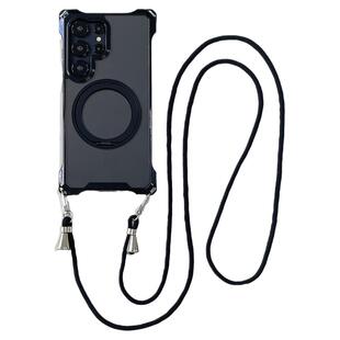 适用三星s25ultra手机壳斜挎带挂绳s24新款保护套23u磁吸支架防摔24plus四角开孔s23+旅游支点后盖a55/a54a15