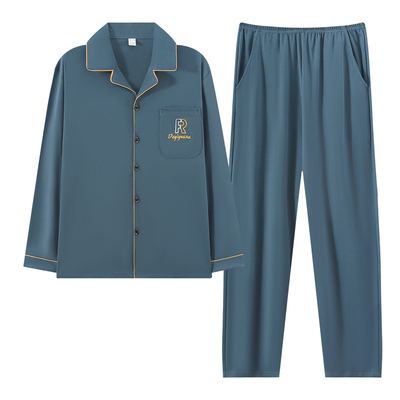 纯棉睡衣男士春秋2025新款长袖长裤全棉男款秋季家居服套装可外穿