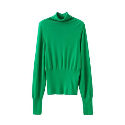 POPCHRIO灯笼袖堆堆领羊毛针织衫