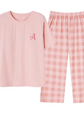睡衣女士纯棉不起球柔软夏天短袖