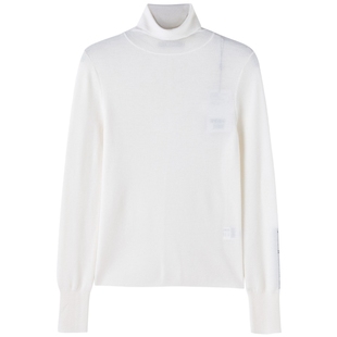 U/TI本白色修身棉羊毛打底衫女百搭高领休闲上衣尤缇时尚冬季新款