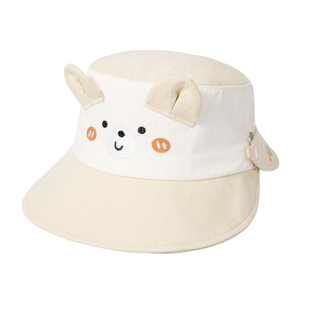 宝宝防晒帽儿童帽子遮阳帽男宝婴儿大帽檐春季渔夫帽婴幼儿太阳帽