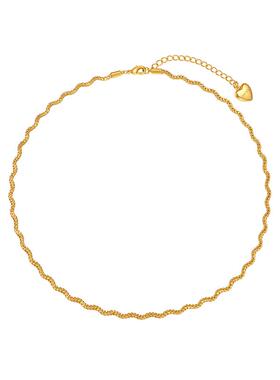 ONCHIC波浪项链女叠戴素链锁骨链