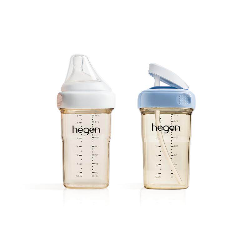 Hegen海格恩儿童牛奶杯3个月以上防呛吸管奶瓶宝宝外出学饮水杯