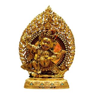 释迦族手工制作《二臂玛哈嘎拉》全鎏金尼泊尔进口《玛哈嘎啦》