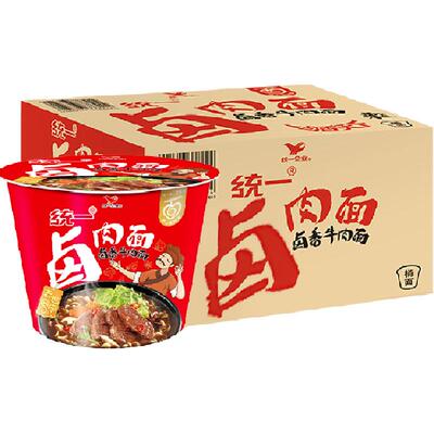 统一卤香牛肉面112g×12桶