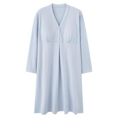 带胸垫孕妇睡裙纯棉春秋冬哺乳睡衣产后月子服产妇产房待产家居服