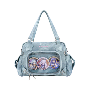 winkouv银色娃谷两用痛包斜挎包女大容量小食量10cm娃包单肩包包