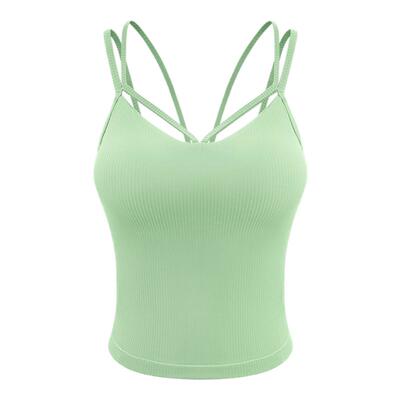 瑜伽服背心女带胸垫长款吊带普拉提训练健身运动上衣速干新款跑步