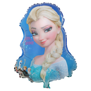 卡通能飞气球 冰雪奇缘公主生日派对装饰 铝箔铝膜圆形人物