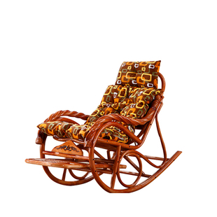 摇椅阳台天然真藤植物编织老人午睡椅子家用室内休闲逍遥老式躺椅