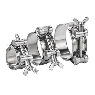 304不锈钢手拧强力箍蝶形卡箍加厚管箍喉箍固定水管气管卡子管夹