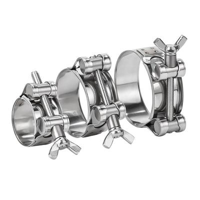 工厂不锈钢手拧强力箍蝶形卡箍