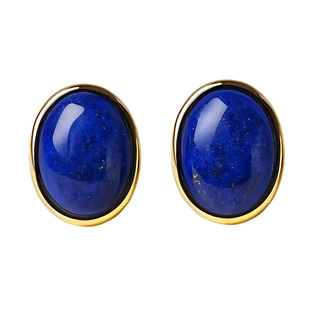 宫里上新青金石耳饰女纯银蓝色复古耳钉新中式耳环送妈妈生日礼物