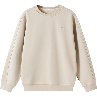 骆驼男装圆领卫衣男秋冬季新款2025加绒保暖美式套头情侣休闲上衣