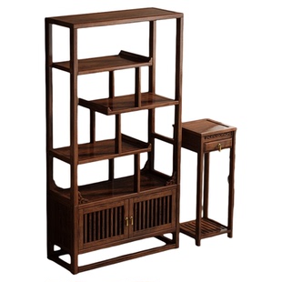 实木博古架茶具茶叶收纳架客厅书房置物架新中式展示架子2026新款