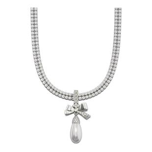 TOGGLER MING MA合作款 蝴蝶结水滴珍珠满钻宝石项链年会秋冬礼物