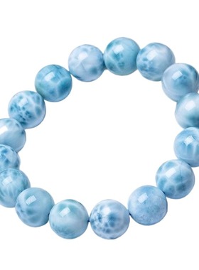 VZZS海纹石手链 龟裂纹玉华双色海洋手串男女情侣款蓝色手链