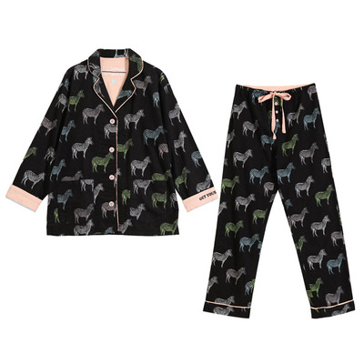 PJS情侣纯棉磨毛卡通印花家居服