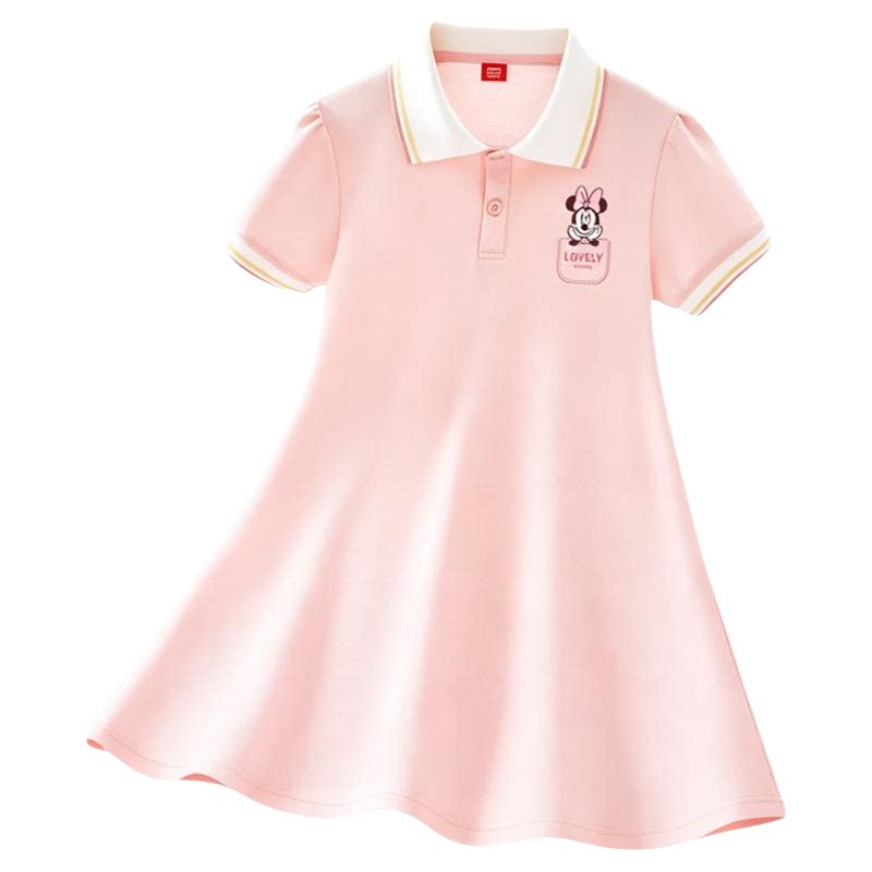 迪士尼女童裙子夏装2026新款中大童衣服女孩POLO裙童装儿童连衣裙