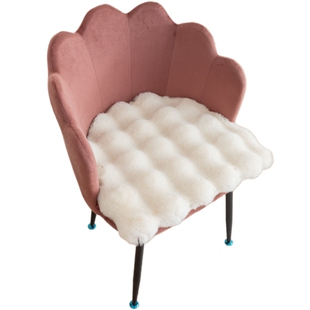 马蹄形兔毛绒椅子垫加厚沙发坐垫奶油风梳妆椅垫餐椅美甲久坐屁垫