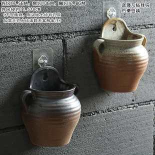 壁挂陶瓷花盆大号复古创意院子墙壁装 饰多肉垂吊绿植水培绿萝盆栽