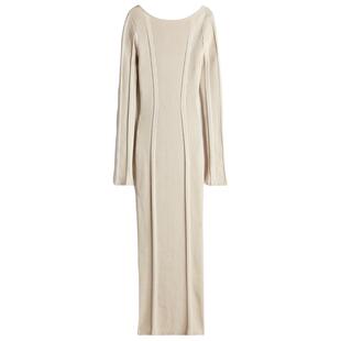 HM女装连衣裙春季低露背罗纹针织紧身连衣裙1247798