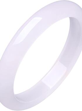 周六福紫罗兰浅蓝玉髓手镯宽条新中式国风节日礼物送妈妈