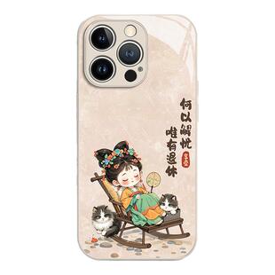 早日退休适用苹果17手机壳iphone16promax古风15少女14plus佛系13mini玻璃12新款11国风x带挂绳8套xr/xs/7/se