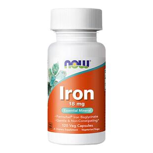 美国诺奥NOW补铁胶囊甘氨酸亚铁女性贫血孕妇养气血铁剂元素120粒