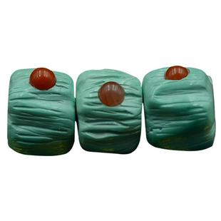 优化绿松石配珠百香籽配饰单珠顶珠108文玩手串小配件雕刻件隔片