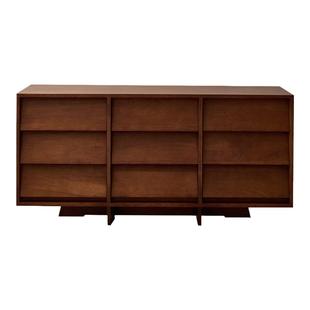 柏云居 屋檐九斗柜 缅甸柚木侘寂复古风设计师卧室客厅收纳储物柜