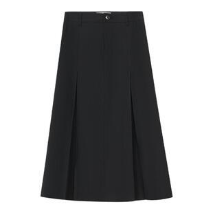 末未MIIWII24春黑色百搭通勤半身裙简约休闲半裙Q241154女士