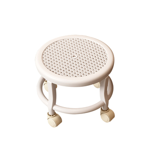 塑料小凳子家用矮凳滑轮移动儿童客厅小坐凳浴室洗澡凳懒人滑滑椅