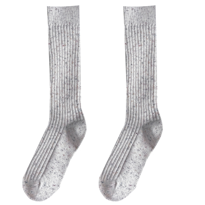 点子纱羊毛小腿袜子女粗线针织袜