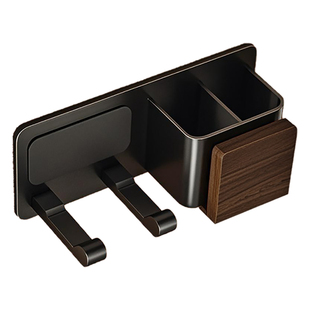 胡桃木吹风机支架壁挂免打孔浴室置物架吹风筒架子电吹风挂架收纳