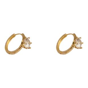 WEARRING2026新款S925银耳扣高级感小众爪钻耳环简约小圈超闪耳钉