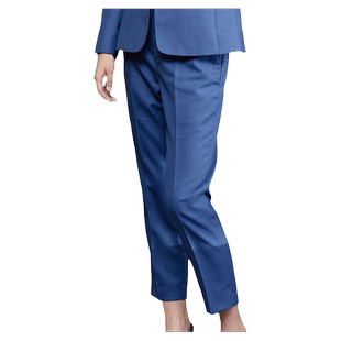 领创宝马4S店商务西裤女士修身销售工作服长裤蓝色直筒裤工装女裤
