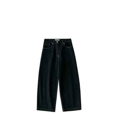 STUDIO NICHOLSON女士铆钉NEIVE弧形阔腿裤牛仔裤