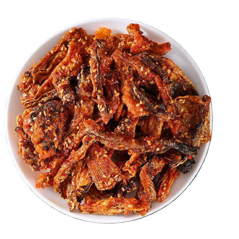 香辣鳕鱼皮甜辣鱼皮海味蜜汁鱼干油炸小鱼仔营养学生零食嘶哈香辣