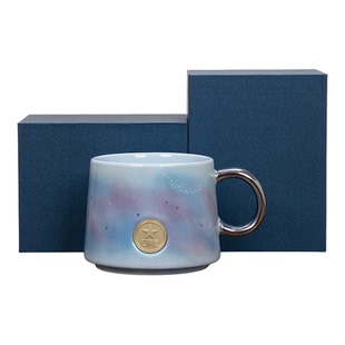 创意星空陶瓷铜牌马克杯咖啡杯大学名校男女情侣杯子刻字定制logo