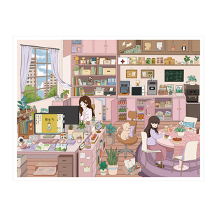 艺蓝140.0造景贴纸3d立体小屋手账贴纸益智解压diy粘贴画手账贴纸