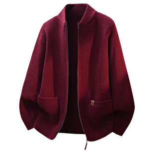 班尼路SK2026新款高级感针织开衫男春季简约休闲宽松毛衣外套男YS