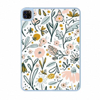 简约花草适用iPad保护壳带笔槽