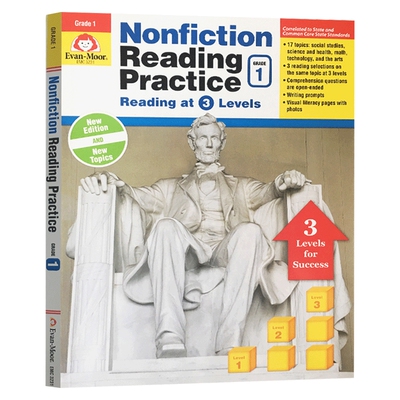 非虚构类文学阅读练习 一年级 英文原版 Nonfiction Reading Practice Grade 1 美国加州小学英语教辅 Evan Moor 英文版书籍