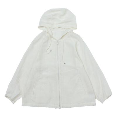 无色无味亚麻天丝连帽上衣短外套