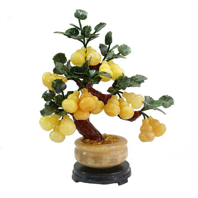 天然玉石福禄寿葫芦招财客厅摆件