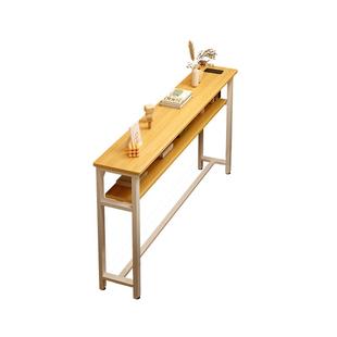 墙边小窄桌床边窄夹缝柜卧室床尾置物架落地收纳柜靠墙一字长条桌