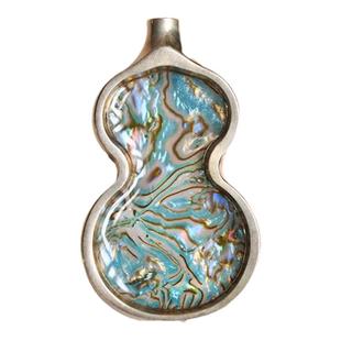 问心堂螺钿黄铜镇纸葫芦纸镇镶嵌螺钿实心黄铜笔搁创意书法镇尺文房雅器多功能创意铜镇纸压纸毛笔笔搁小摆件