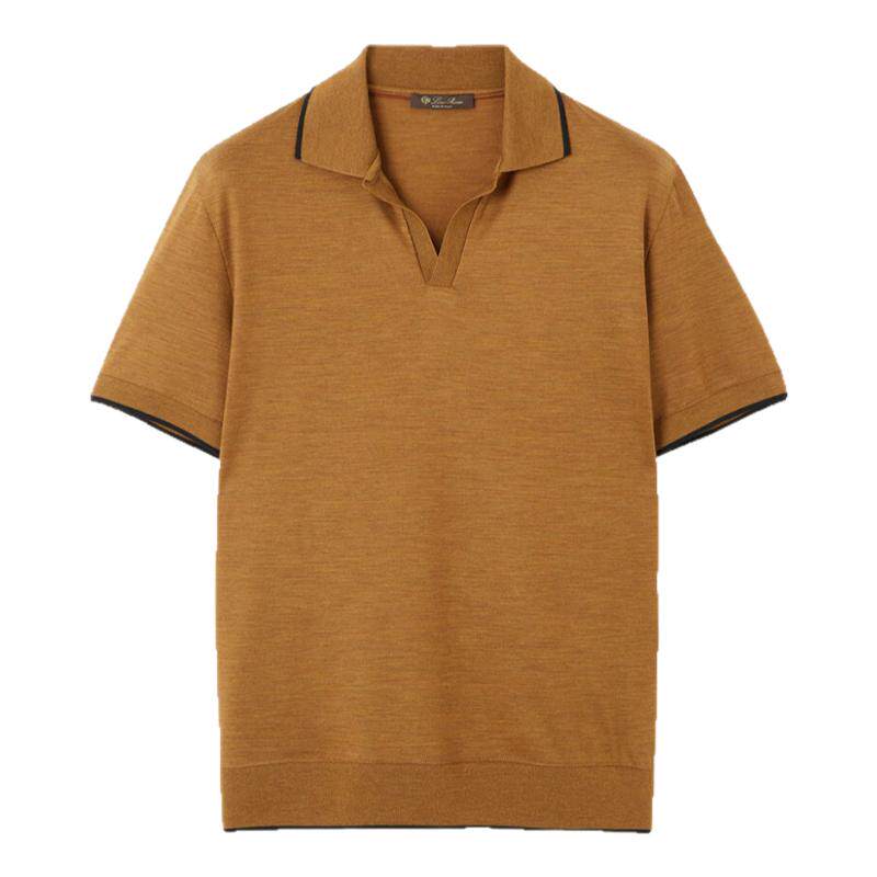 LoroPiana/诺悠翩雅男士优雅无扣Polo短袖新款舒适上衣马球衫